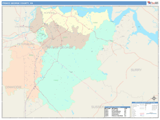 Prince George County, VA Digital Map Color Cast Style